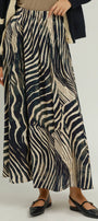 Animal Print Lined Pull on Skirt with Pockets