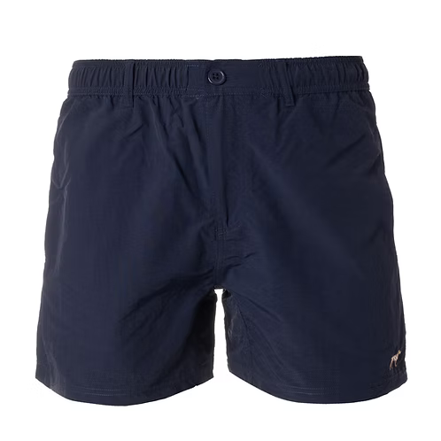 Navy blue shorts on a white background
