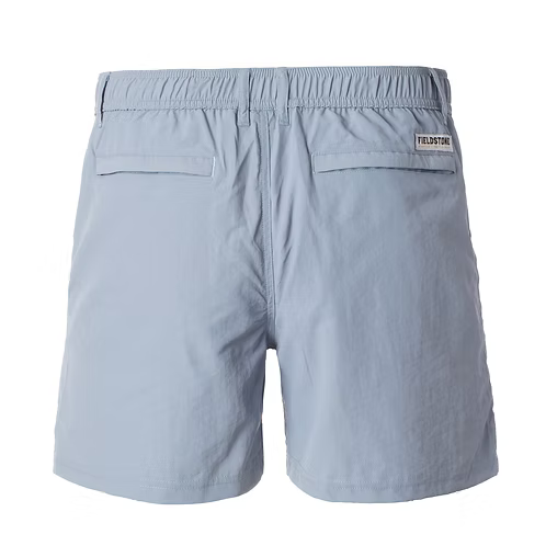 Light blue shorts with a visible brand label on a white background