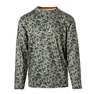 Long-sleeve shirt with a camouflage pattern on a plain background