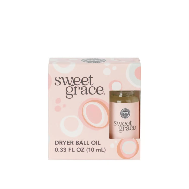 Sweet Grace dryer ball oil packaging on a white background