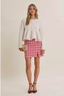Cream Peplum Sweater Button Top
