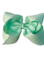 Large green bow on a white background