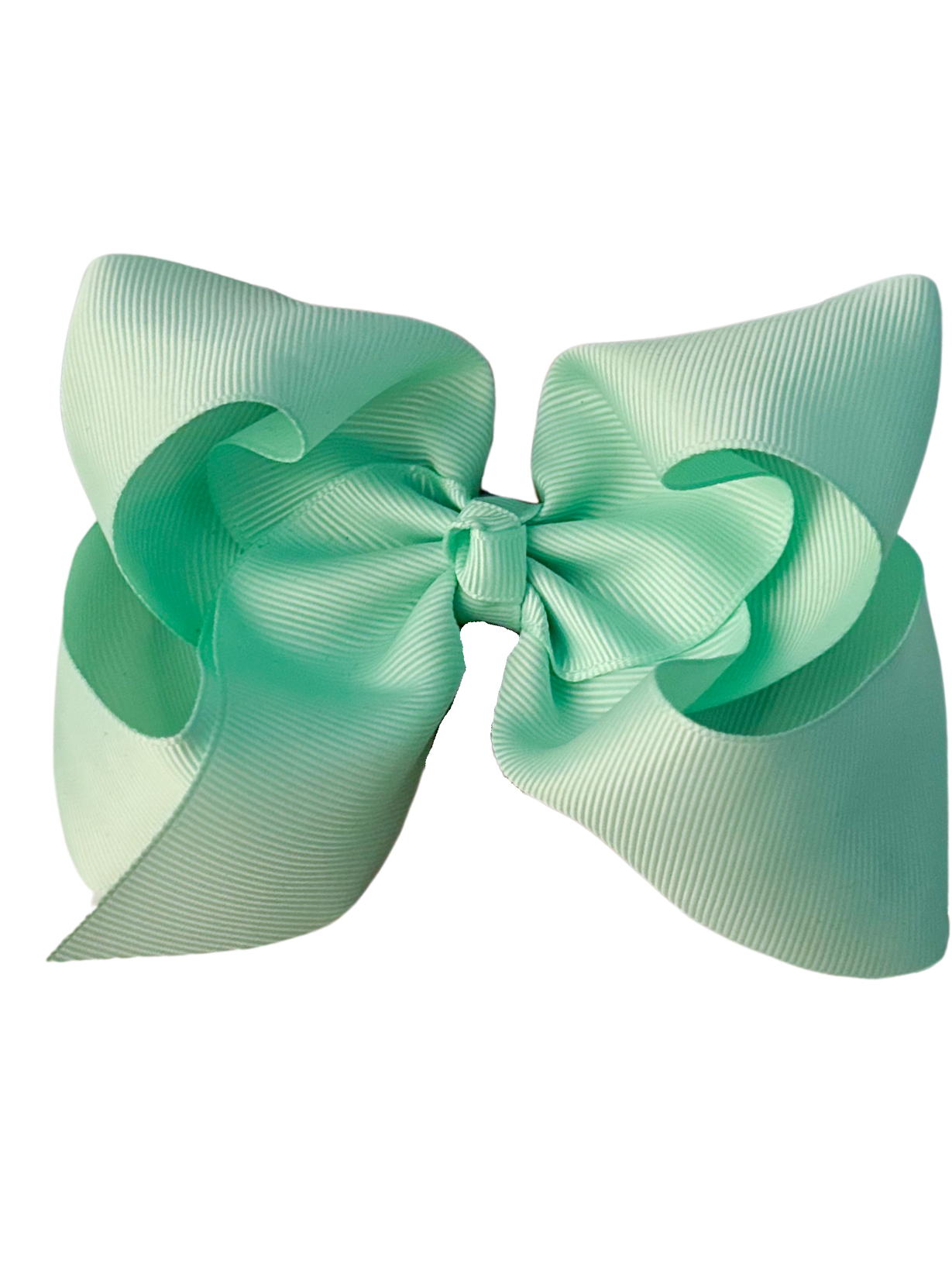 Large green bow on a white background