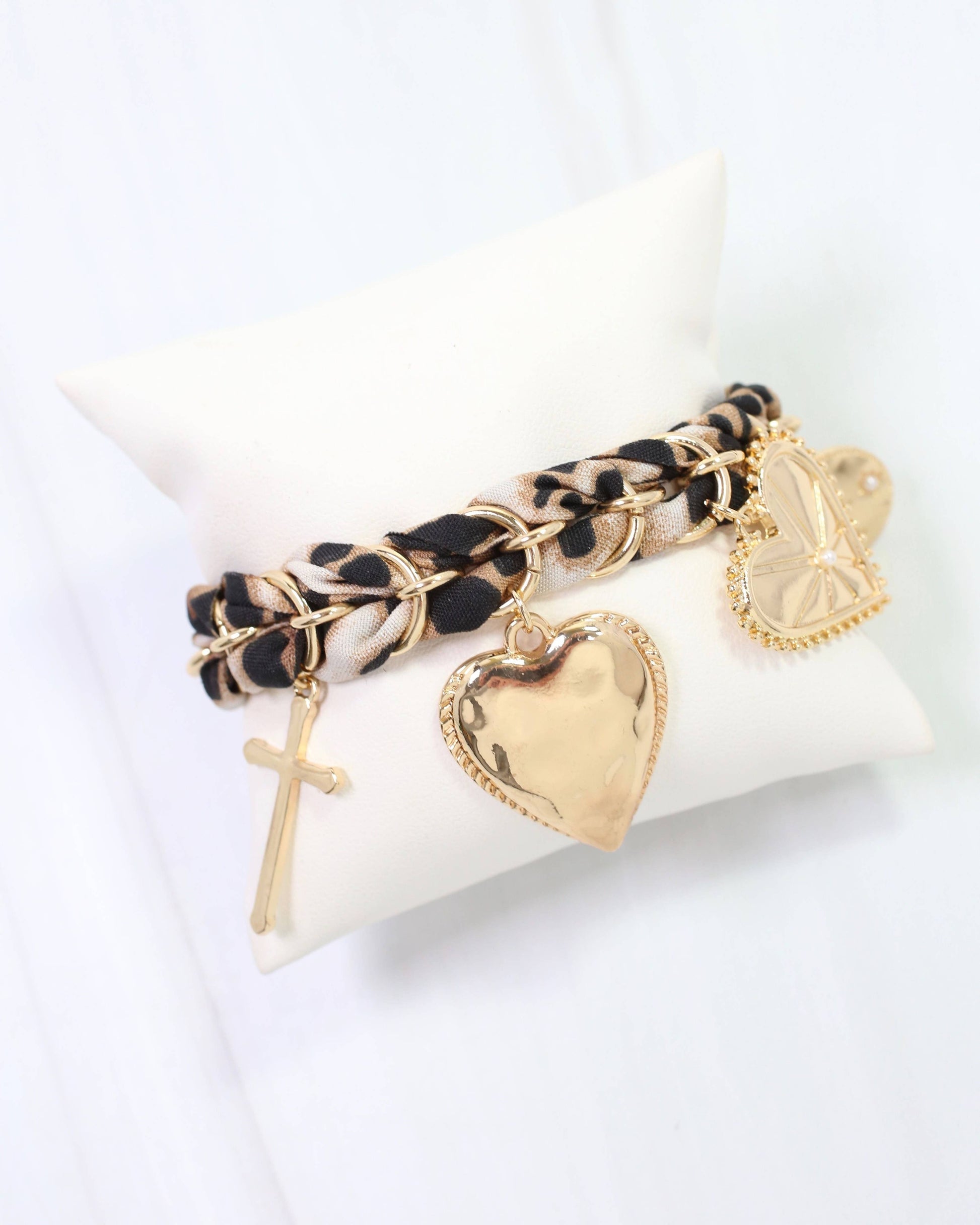 Caroline Hill - Burlington Chain Scarf Bracelet with Charms Leopard