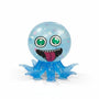 Blue gelatinous creature with googly eyes and a wide smile on a white background