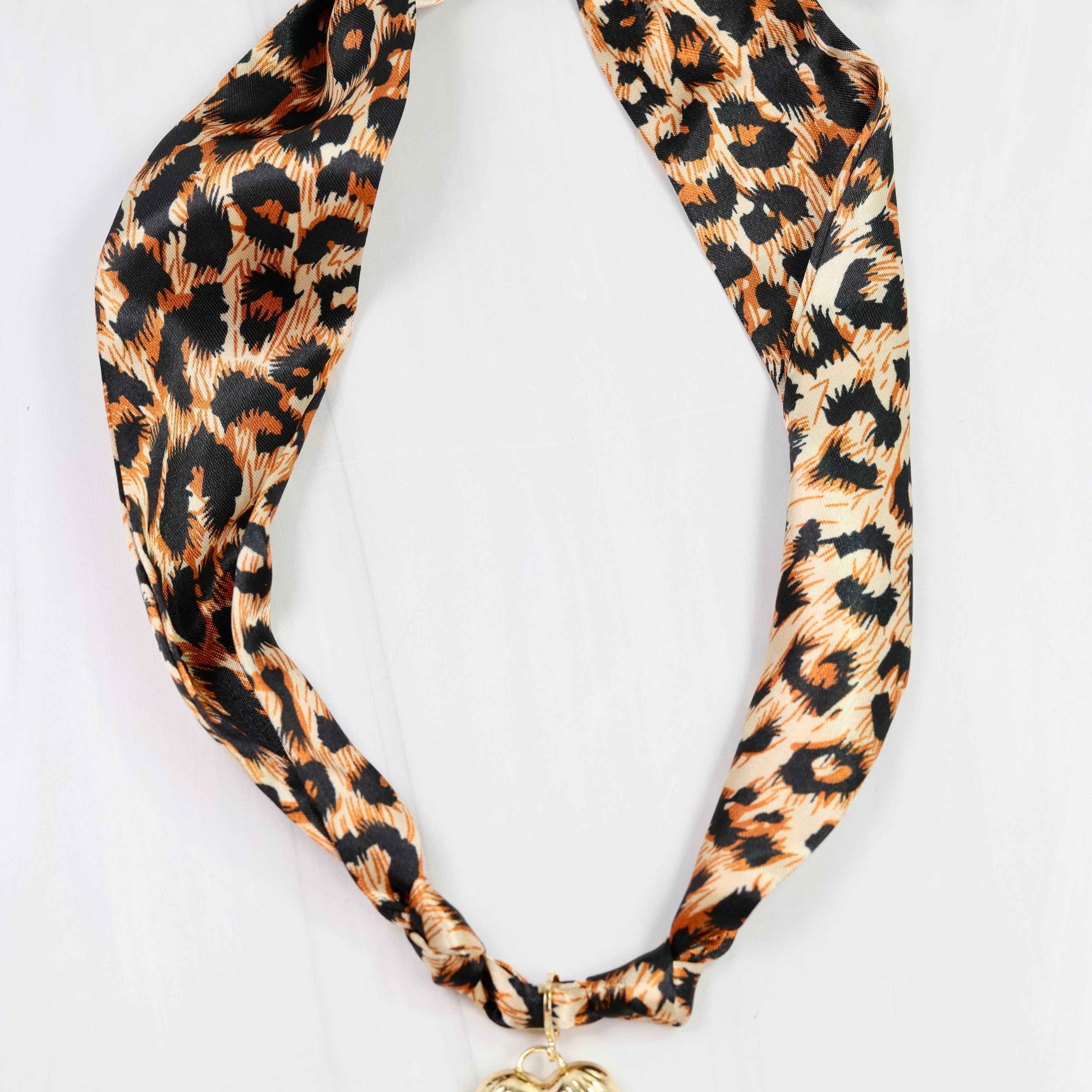 Caroline Hill - Lillie Scarf Charm Necklace LEOPARD