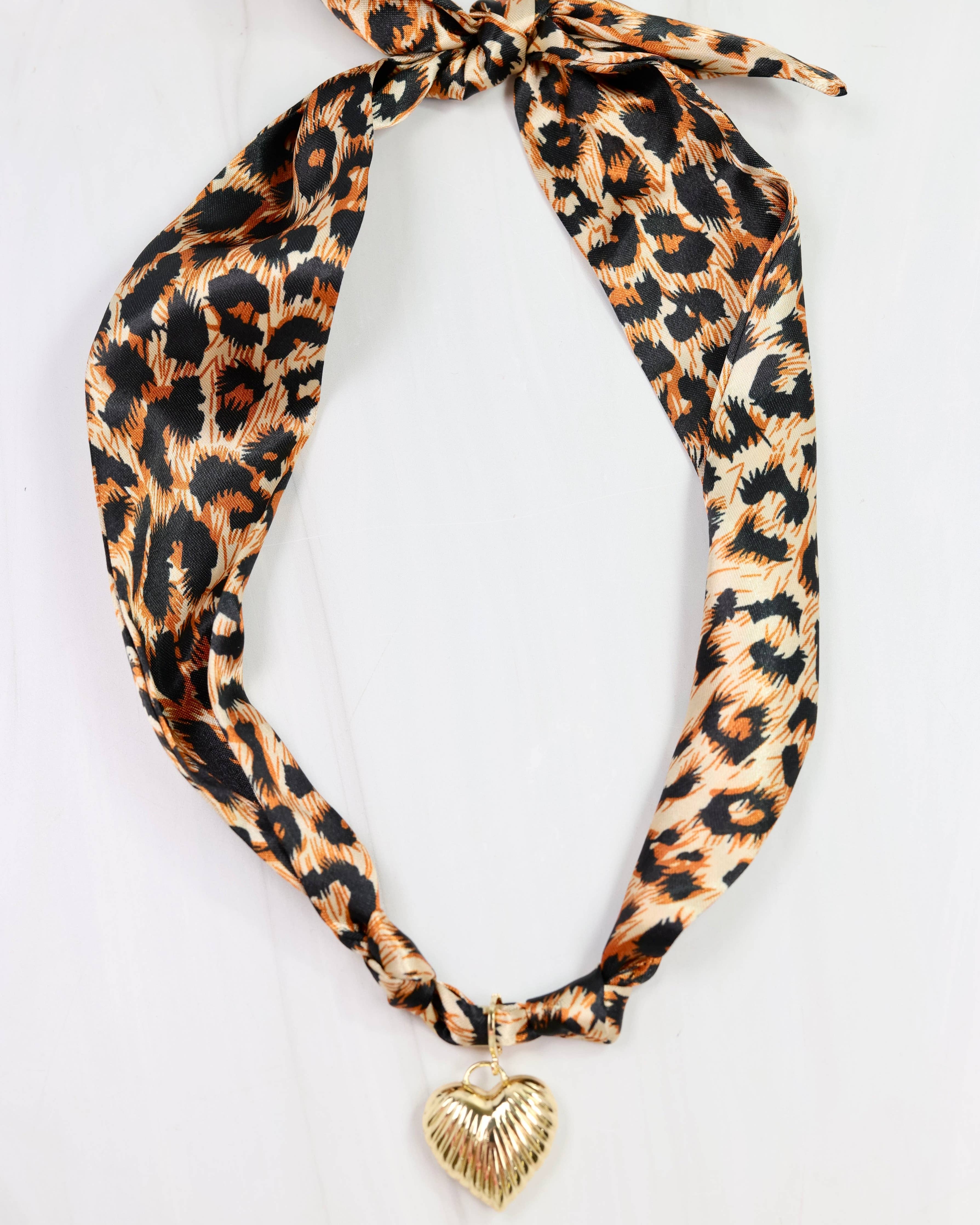 Caroline Hill - Lillie Scarf Charm Necklace LEOPARD