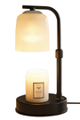 Table lamp with a candle on a white background