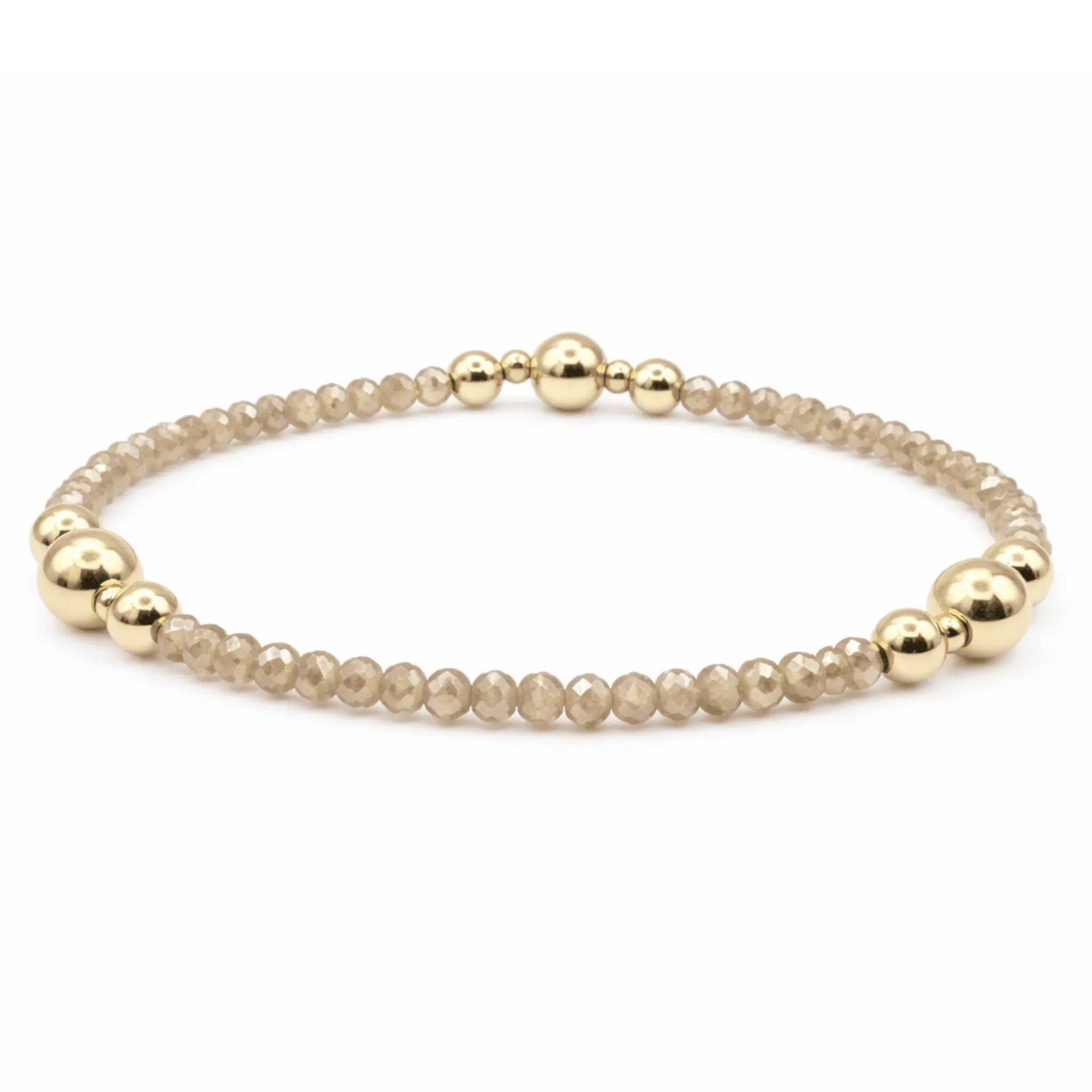 erin gray - Nantucket Shimmer Champagne Gold Filled Beaded Bracelet