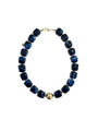 Chunky navy beaded necklace with gold-tone clasp