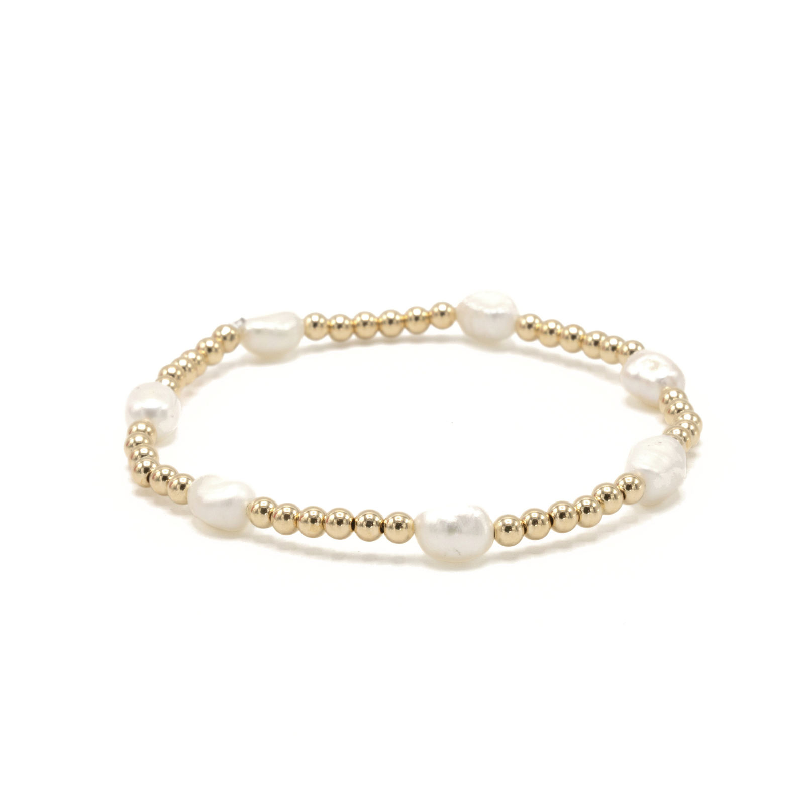 erin gray - Baroque Patterned Pearl Bracelet in 14k Gold-Filled