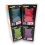Four boxes of Squish Gummy Bear toys on a white background