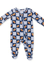 Football Patchwork - 2 Way Zipper Footie