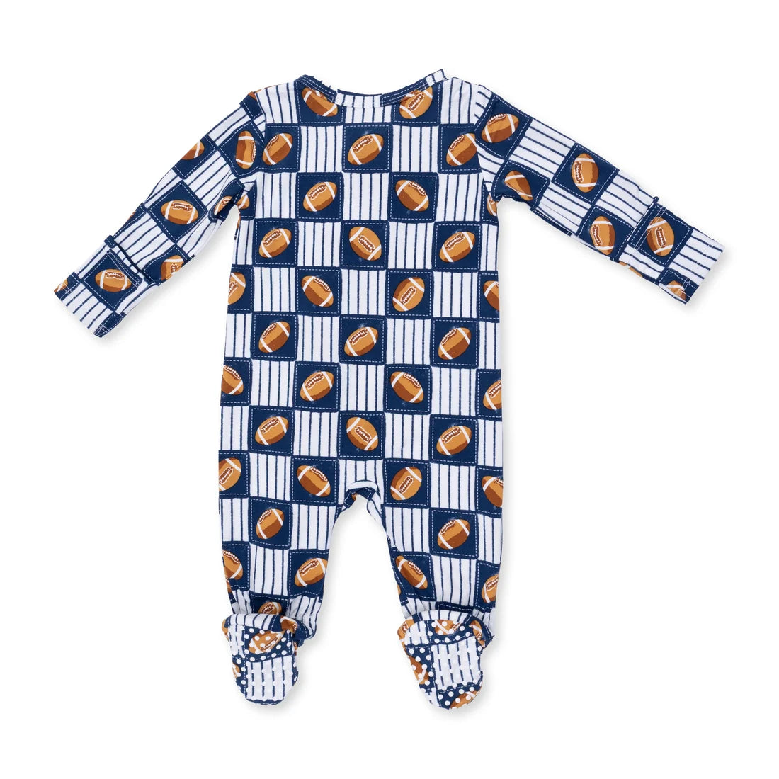 Football Patchwork - 2 Way Zipper Footie