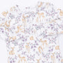 Pattern of deer and flowers on a white background