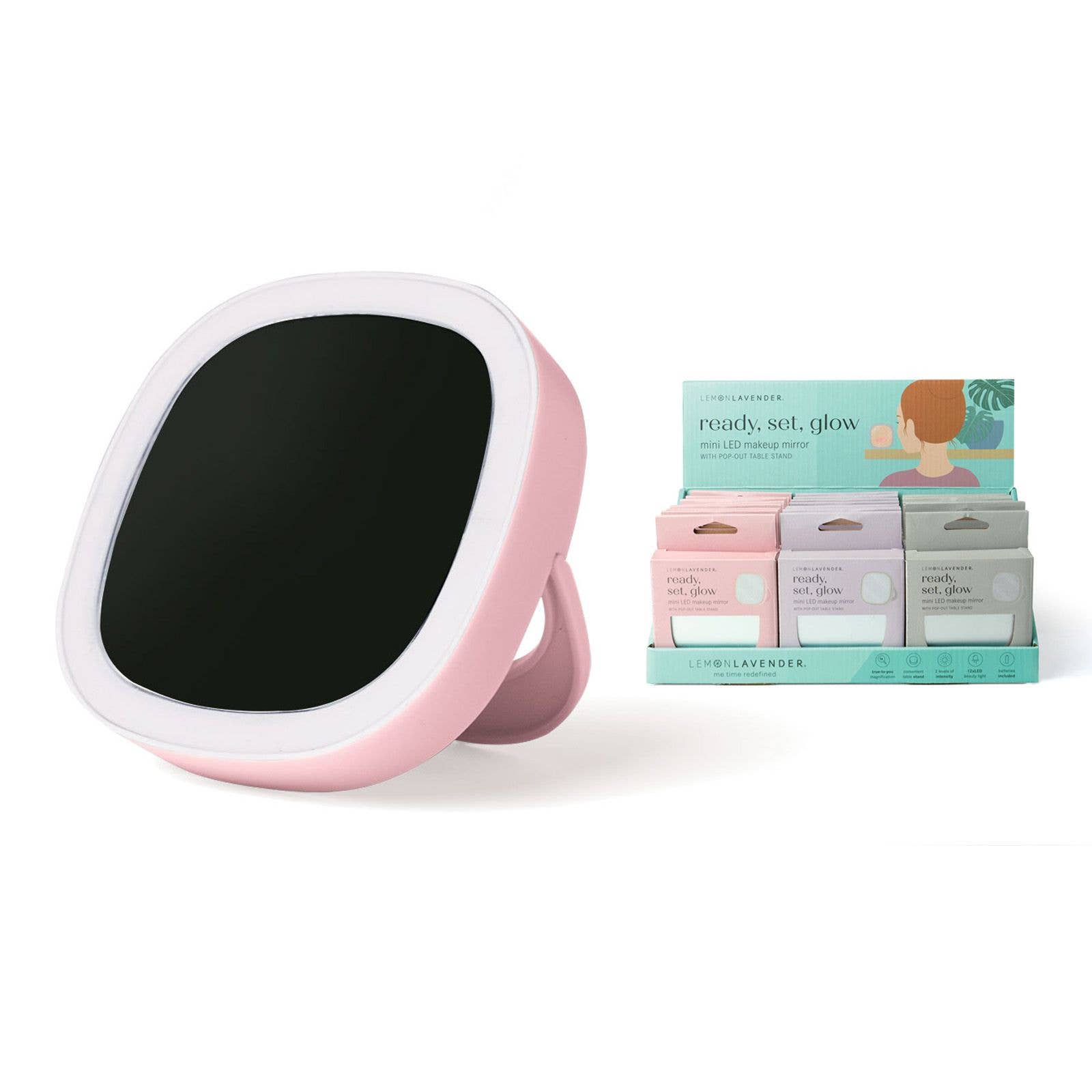 DM Merchandising - Lemon Lavender LED Light Up Mini Mirror