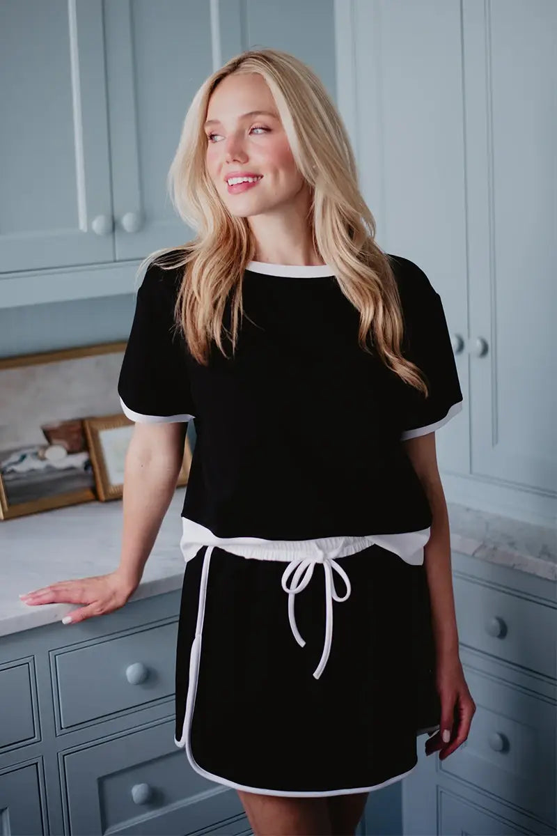 Katydid - Black and White Matching Skirt and Top Set