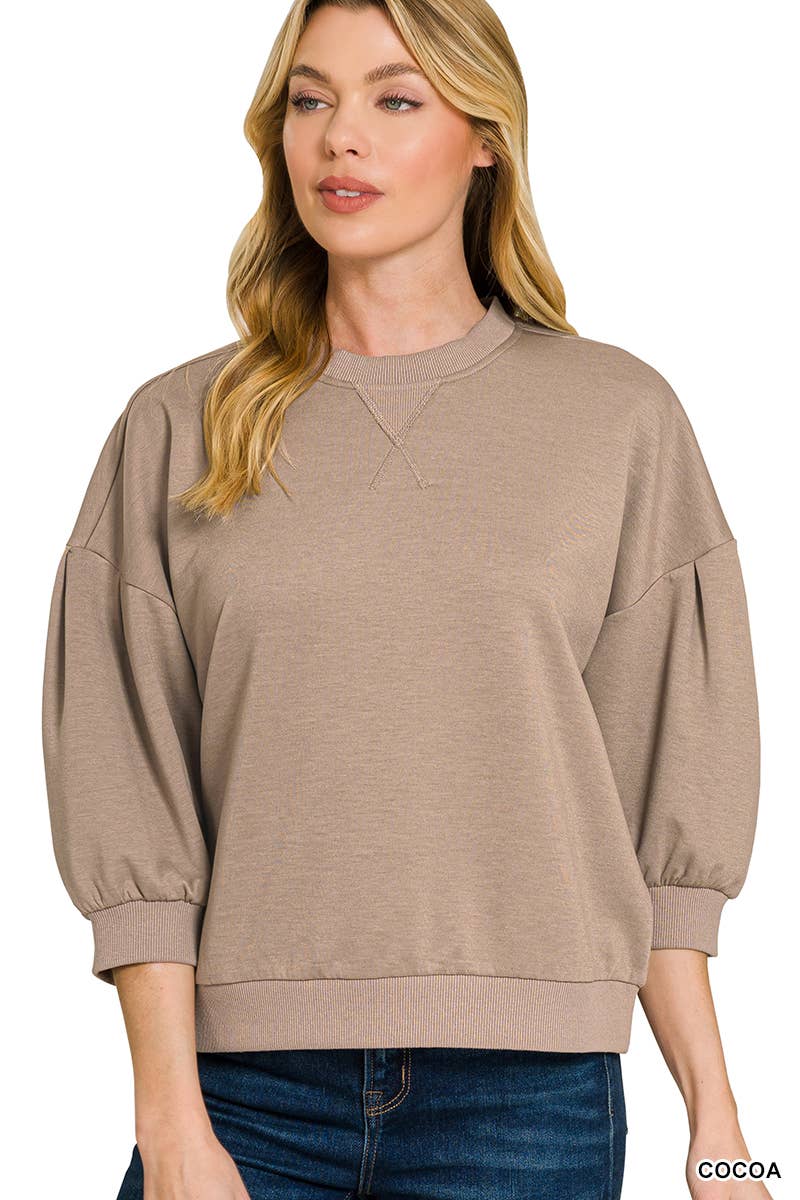 42POPS - `Scuba Dolman Sleeve Pullover SI-29323 Zenana