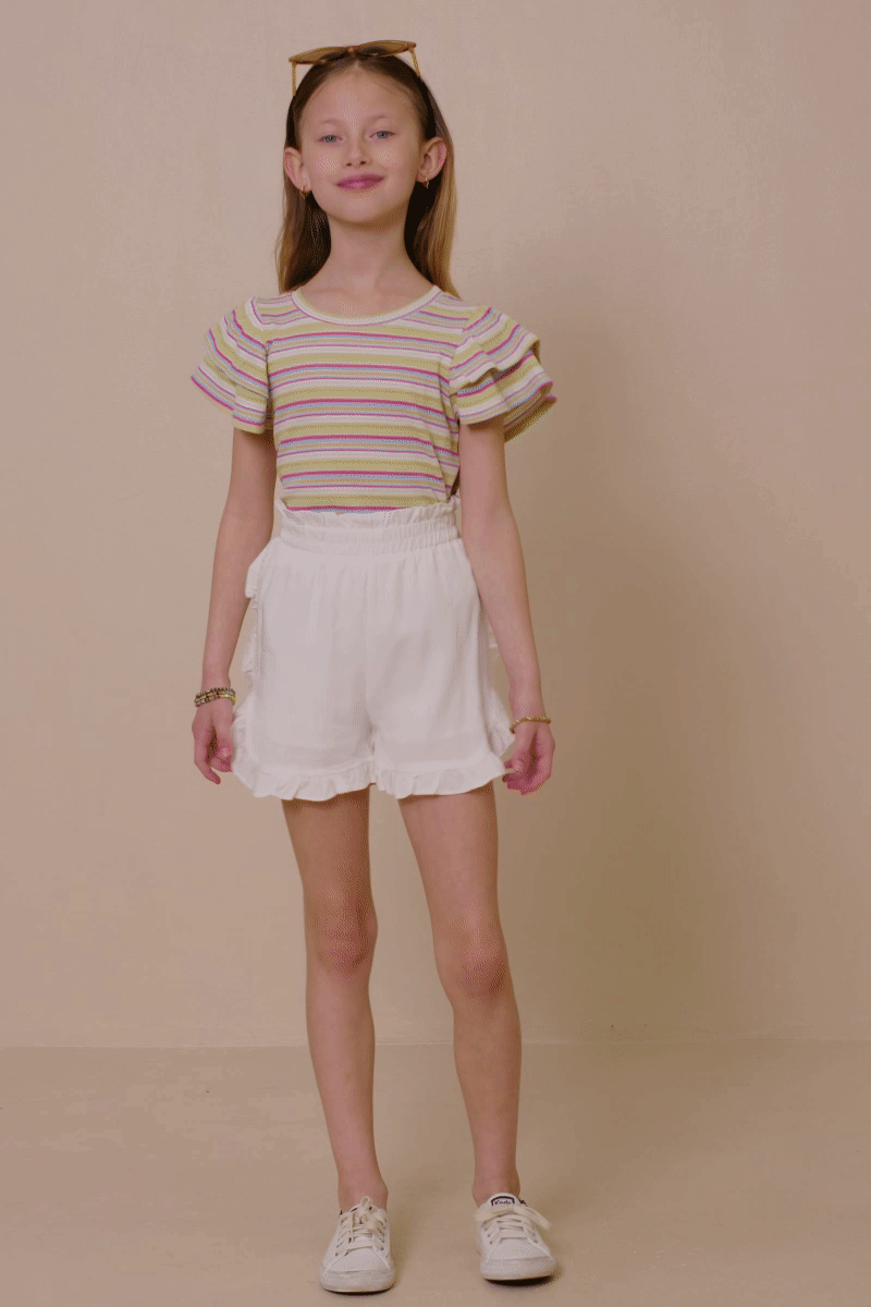 Hayden LA - Girls Ruffle Trimmed Elastic Waist Soft Shorts