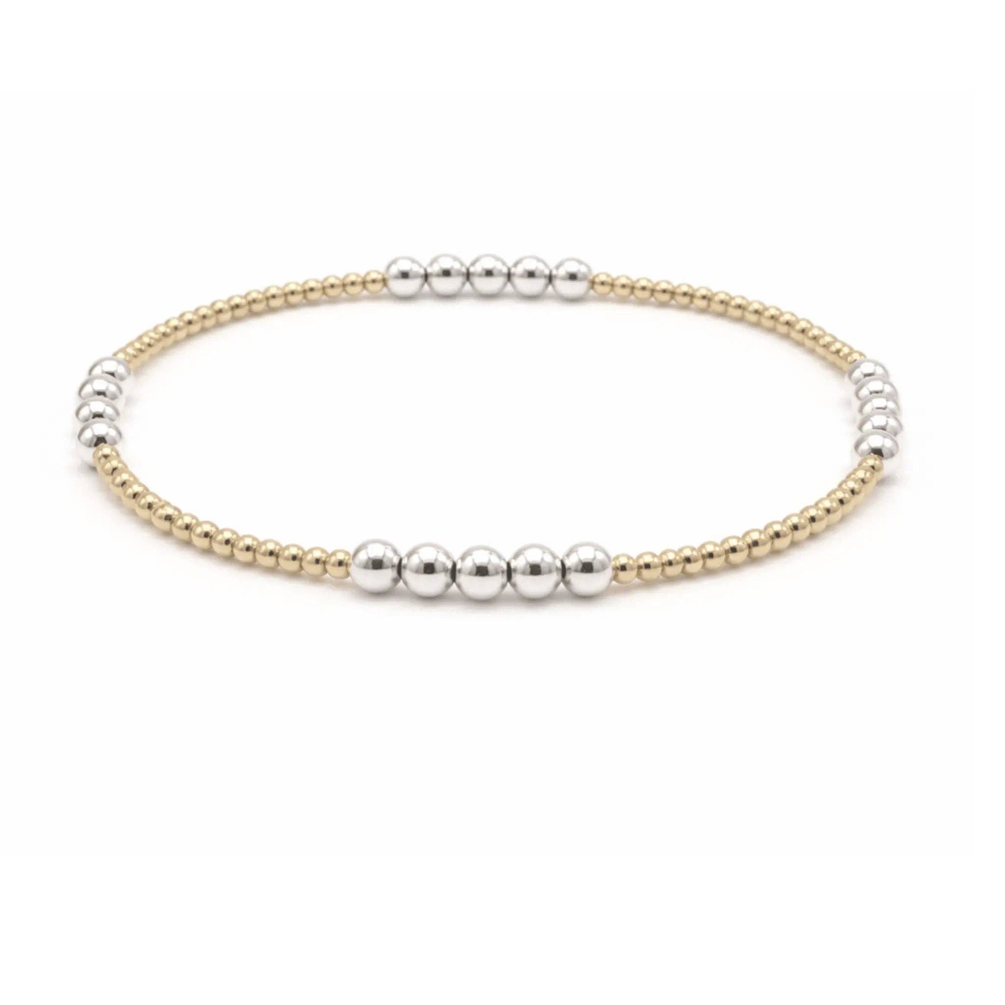 erin gray - The Hamptons Alloy 2x4 14k Gold filled with Sterling Beaded Bracelet