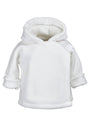 White baby hoodie on a white background