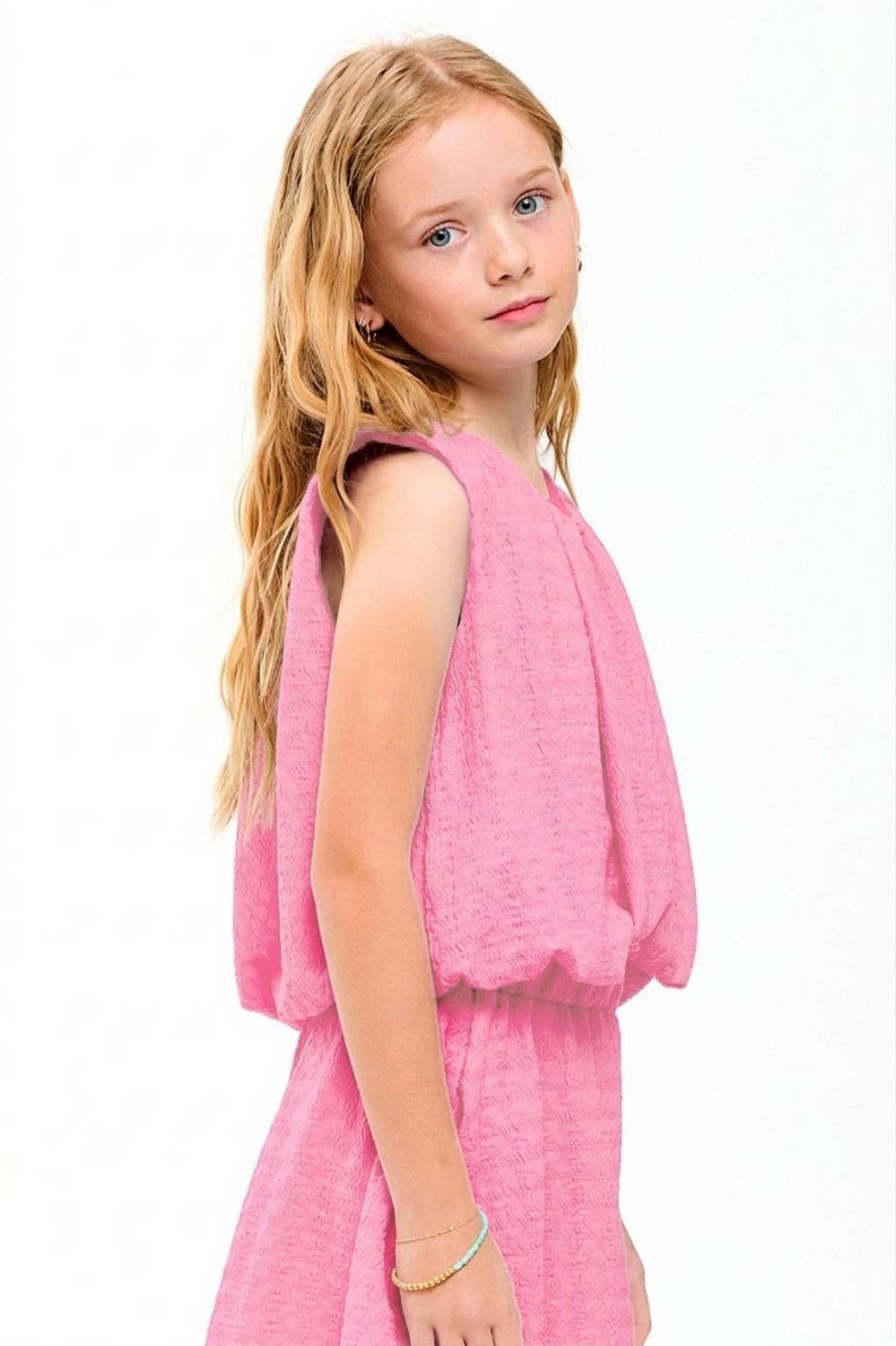 Good Girl - Curly Wrinkled Sleeveless Bubble Top