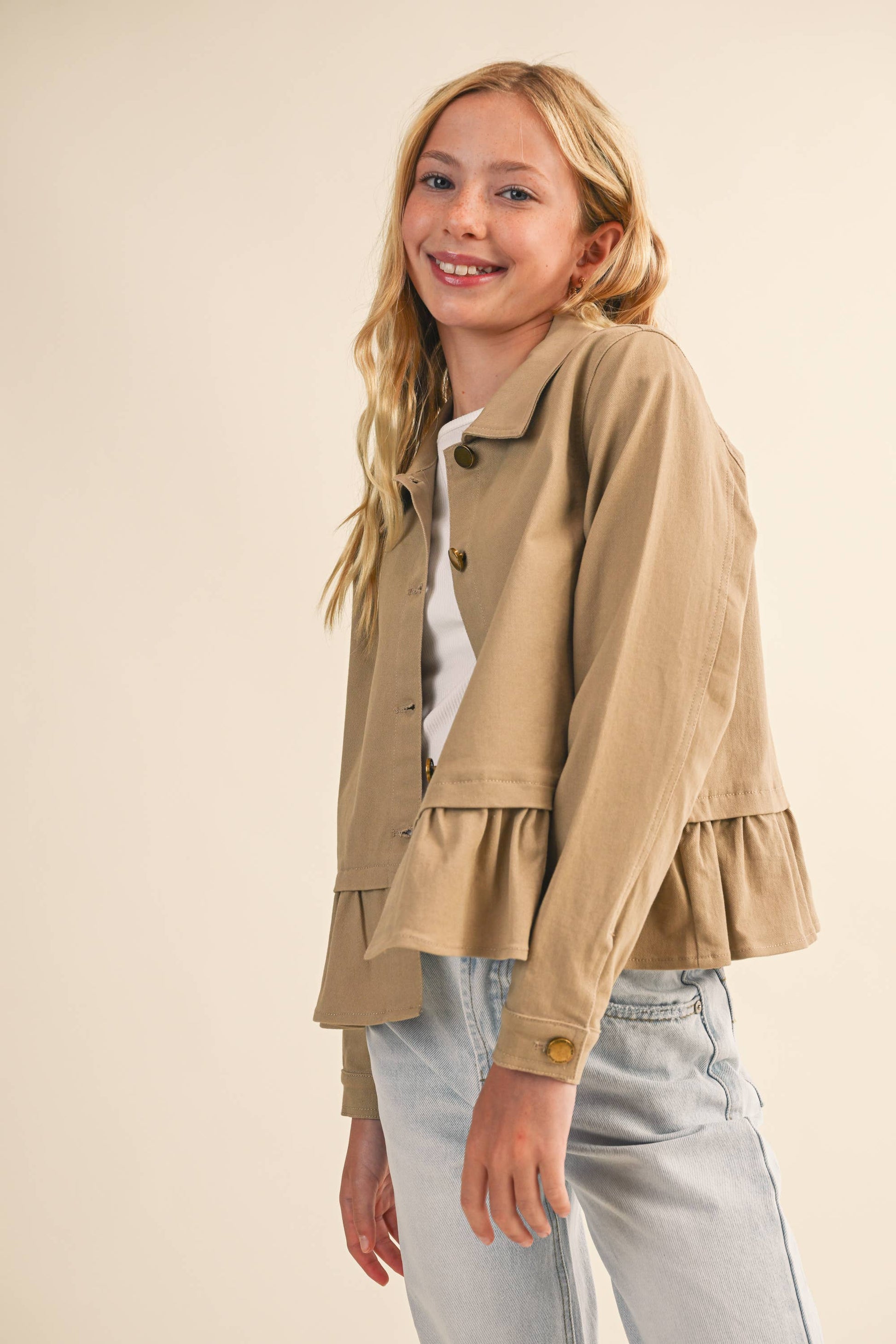 heart and arrow - TWEEN KIDS GIRLS CROPPED FIELD JACKET (7-14)