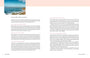 Book page with text and a scenic image of a beach on a pink background