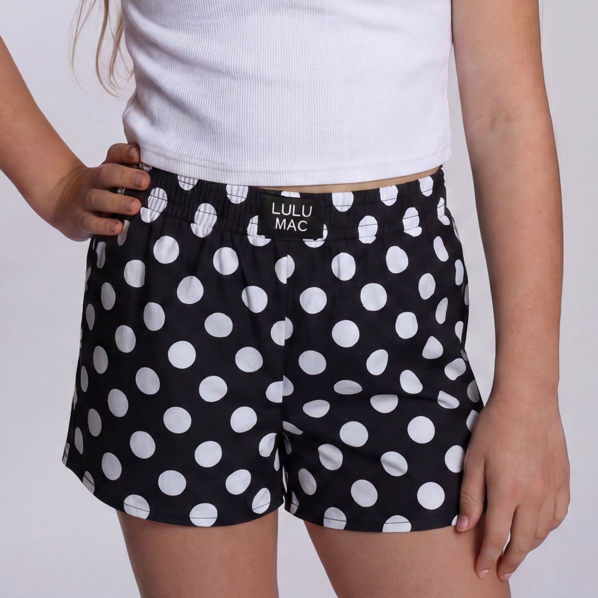 Girlie Girl Originals - LM-KSH-1008-Black Polka Dot KIDS SHORTS