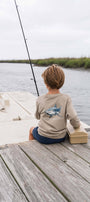 Saltwater Boys Company - Great White Boys Graphic Tee LS Taupe
