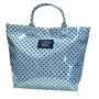 Polka dot tote bag with LULU MAC label on a white background
