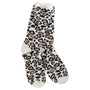 Leopard print socks on a white background