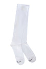 White knee-high socks on a white background