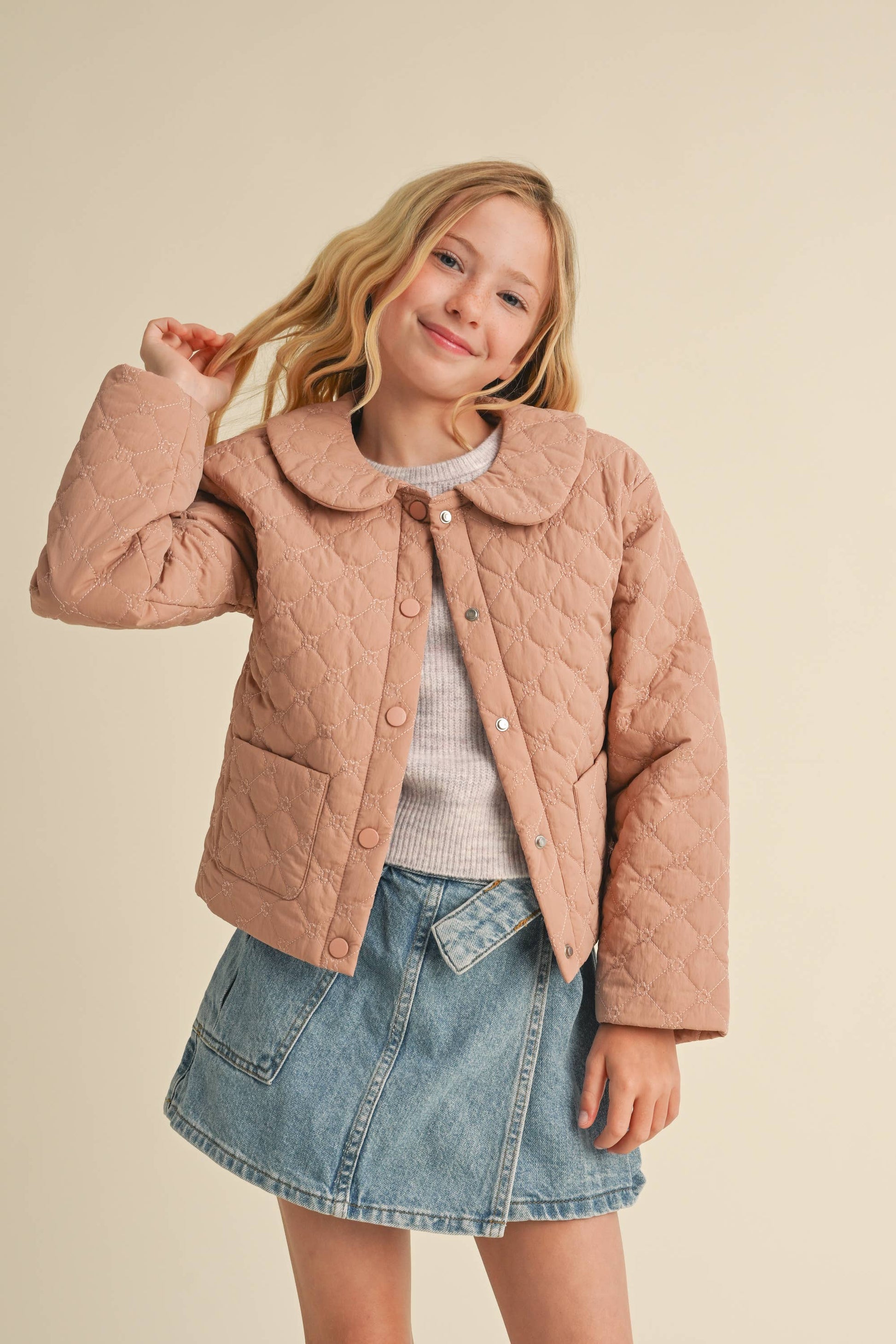heart and arrow - TWEEN KIDS GIRLS DROP SHOULDER JACKET (7-14)