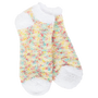 Colorful fuzzy socks on a white background