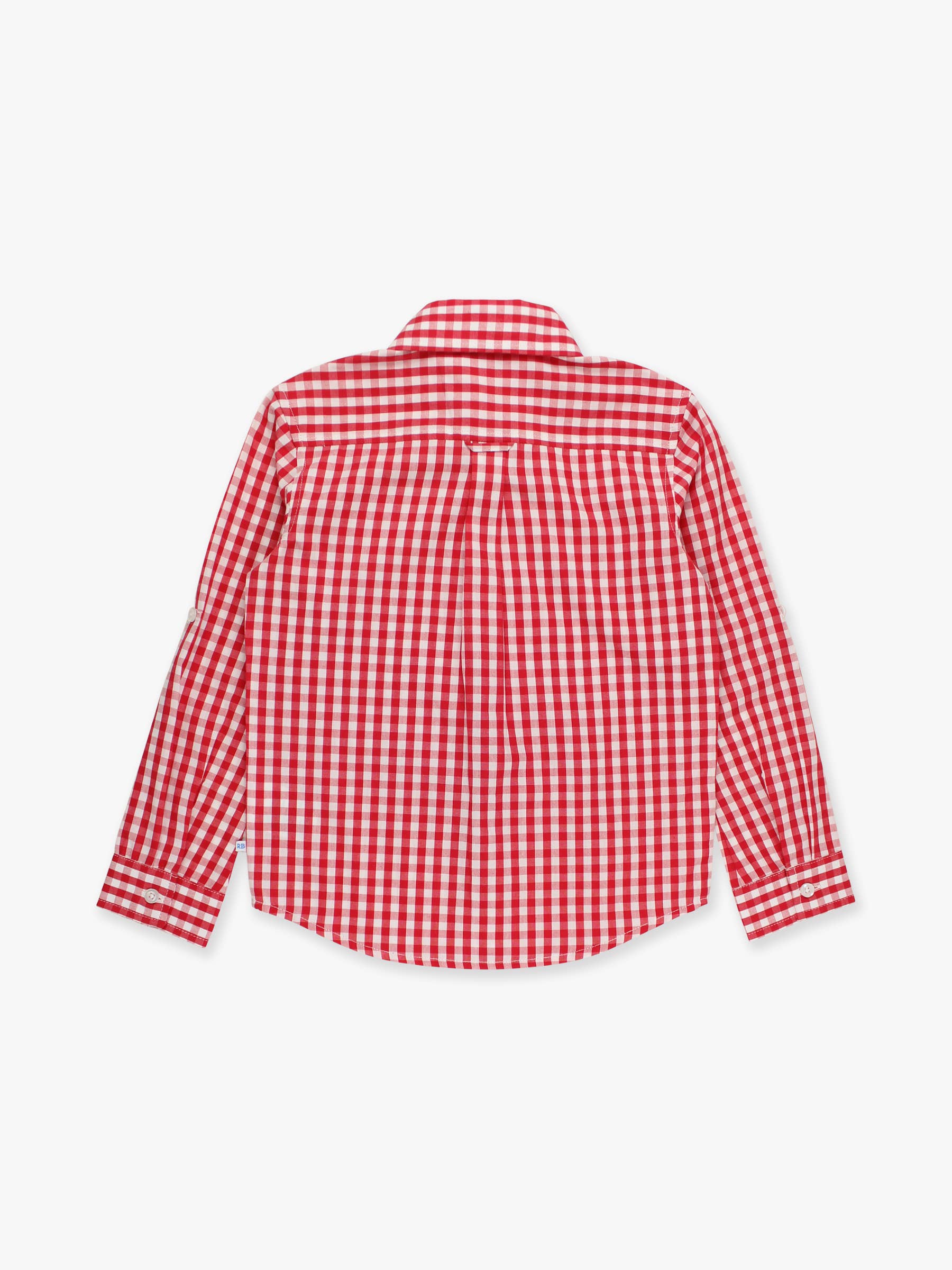 Red and white checkered shirt on a white background