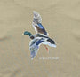 Duck illustration on a beige background with 'Saltwater Boys Company' text.