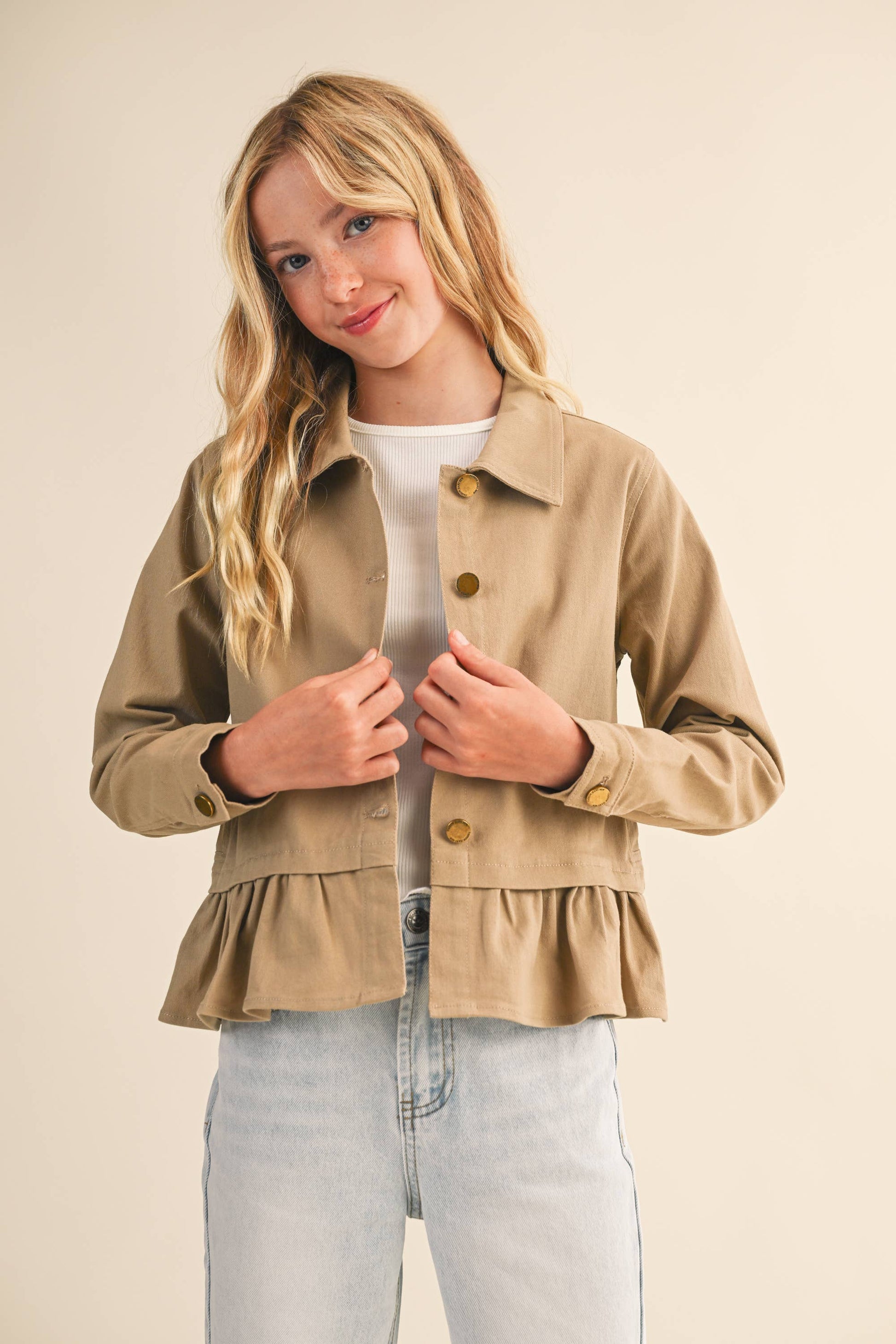 heart and arrow - TWEEN KIDS GIRLS CROPPED FIELD JACKET (7-14)