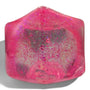 Pink glittery cube on a white background