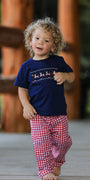 Rylee Faith Designs - Christmas Holiday Celebration Boys Set: Navy with Santa Sleigh