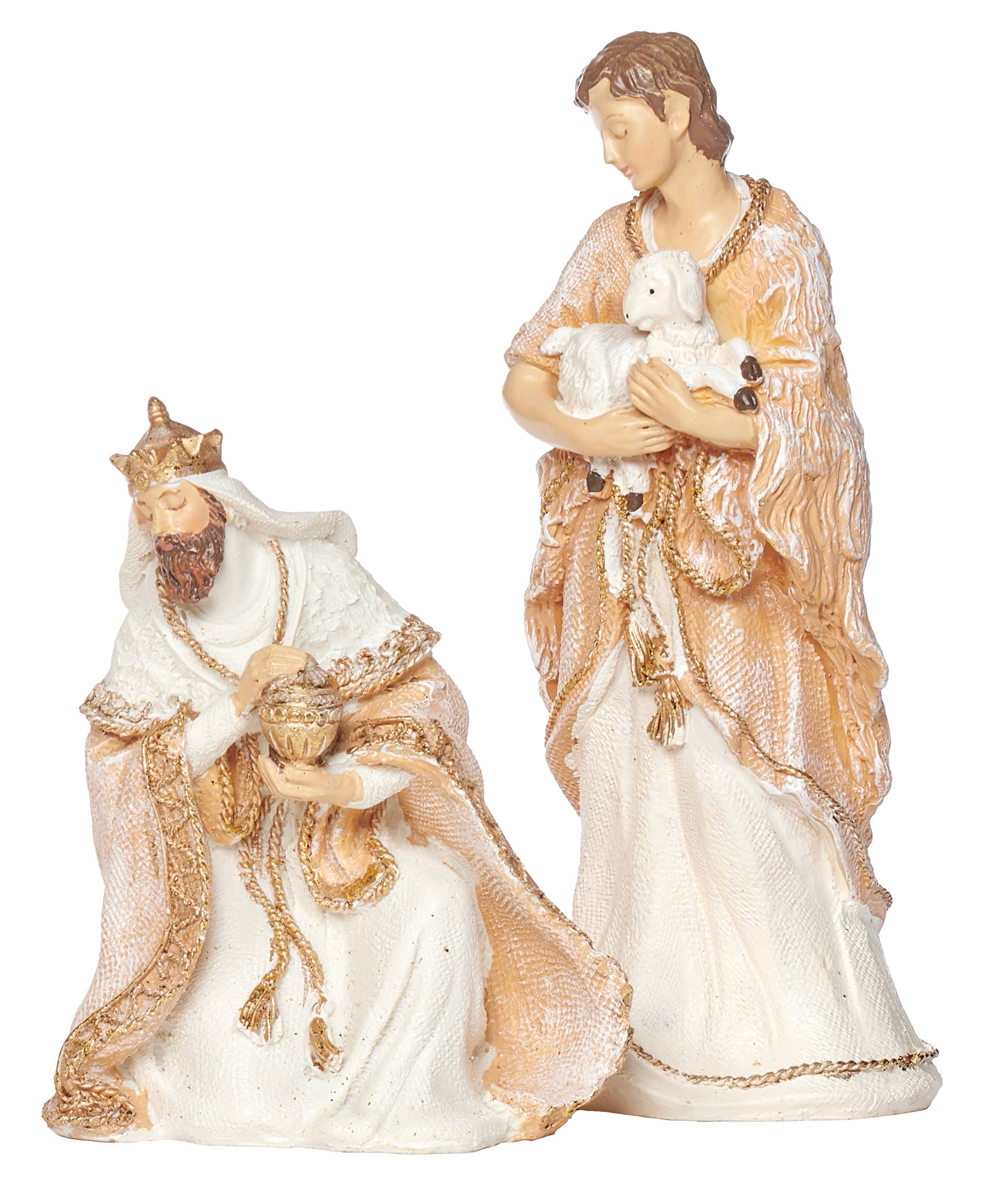 Roman - Woven Gold Trim Fabric Nativity; 7-piece Set
