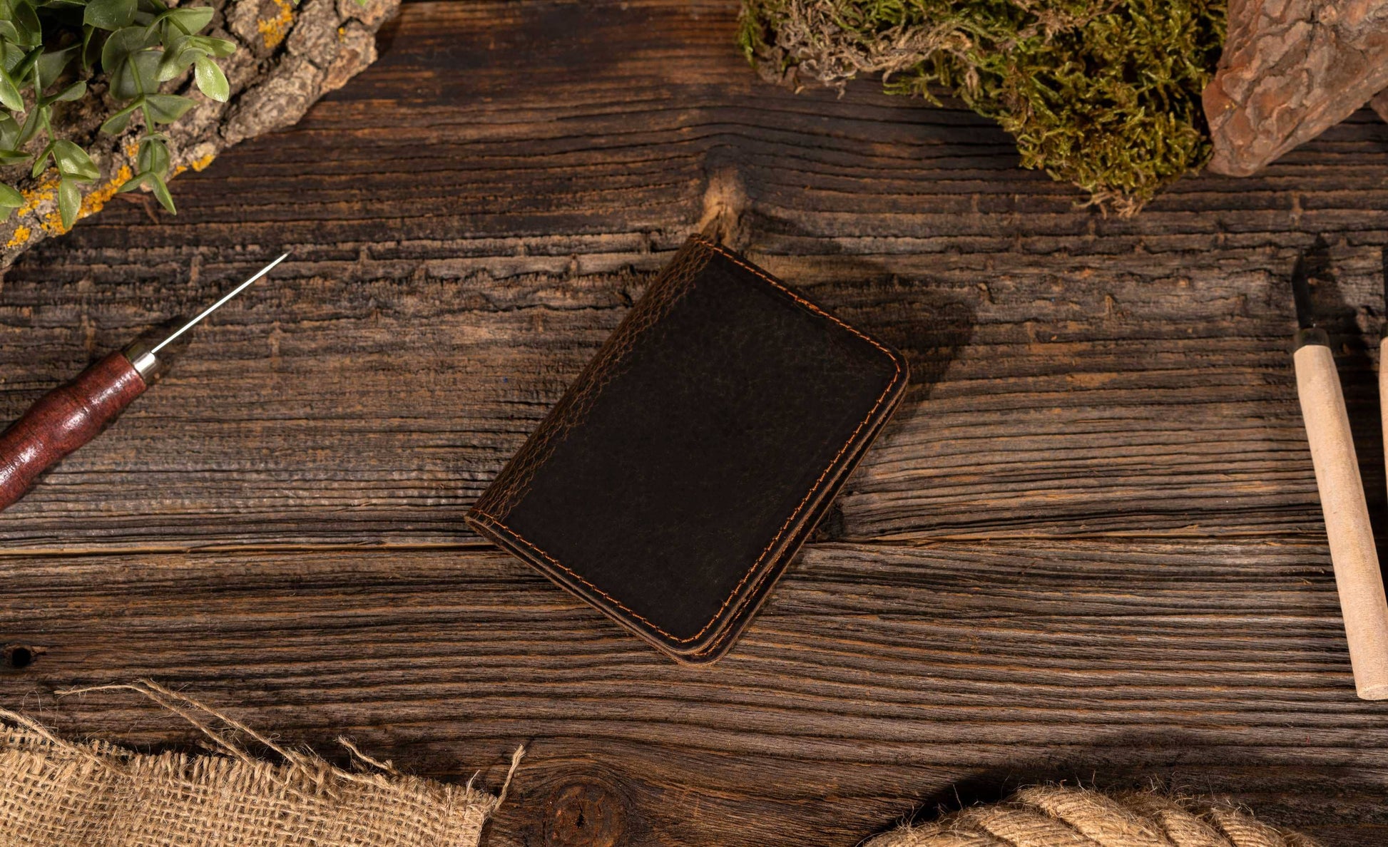 American Leather Goods - Genuine Leather Wallet, Handmade Wallet