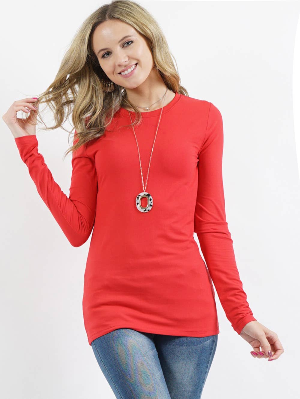 42POPS - `Microfiber Long Sleeve Tee Zenana
