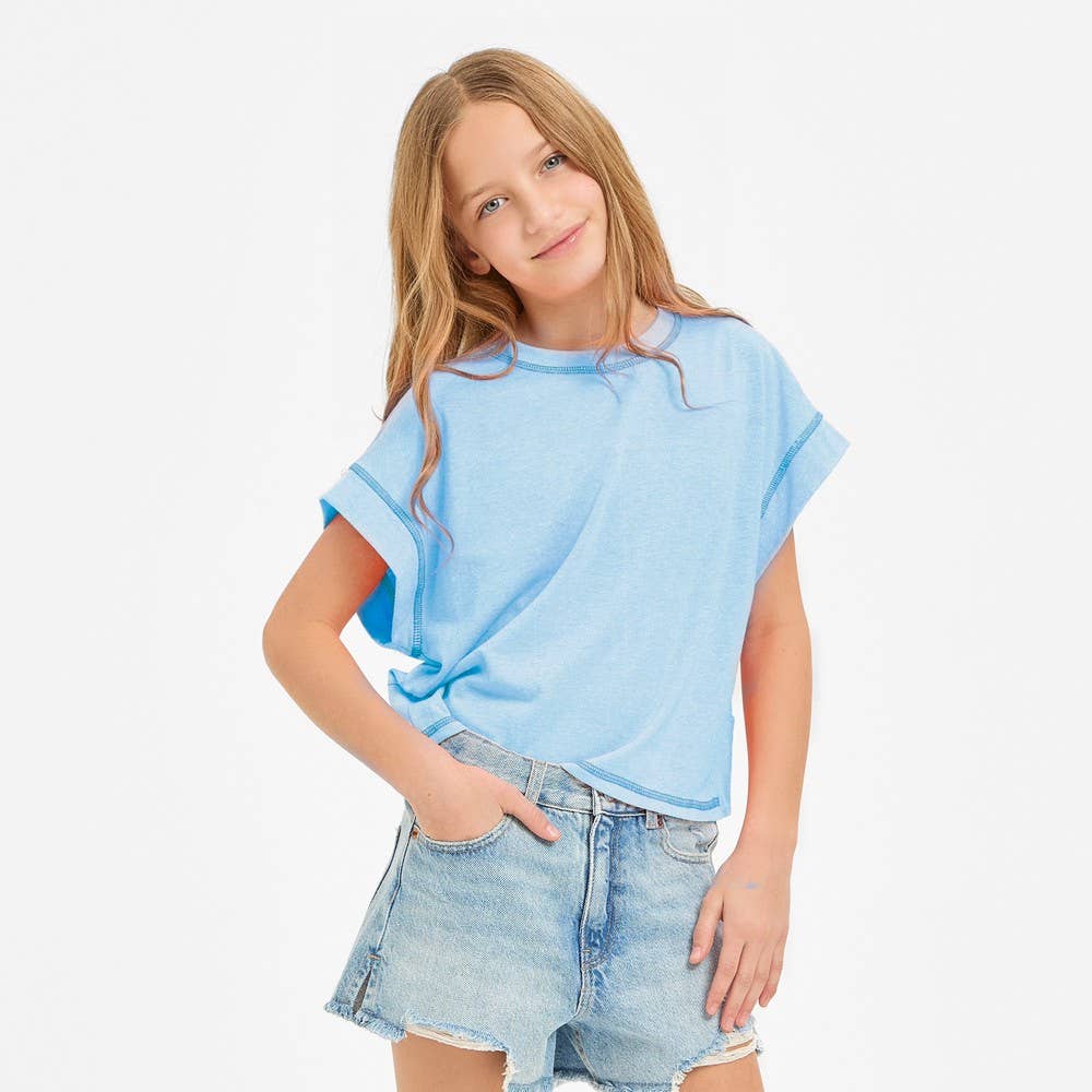 Good Girl - Overlap Open Back Reverse Stitched Top