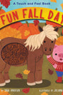 Book cover of 'Fun Fall Day' with a horse and pig illustration, surrounded by pumpkins and autumn leaves.