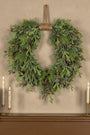 Ragon House - 30" GLITTERED PINE & RED BERRY HANGING WREATH