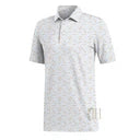Short-sleeve polo shirt with baseball pattern on a white background