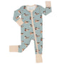 Baby onesie with duck pattern on a white background