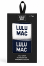 Lulu Mac socks 2-pair gift box with half-crew seamless toe throwback socks